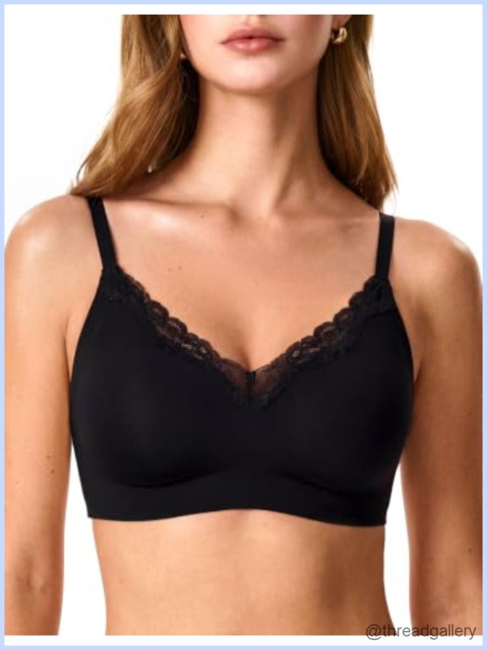 Wireless No Underwire Full Coverage Plunge Bra Seamless Comfort Bralette